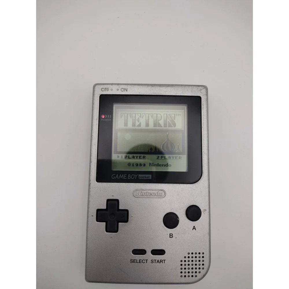 Nintendo Gameboy Pocket Silver Handheld Console System Tested & Working Tetris